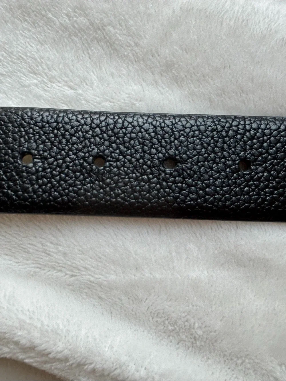 Women’s Black Double-Ring Faux Leather Belt